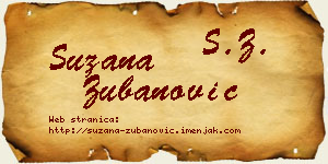 Suzana Zubanović vizit kartica